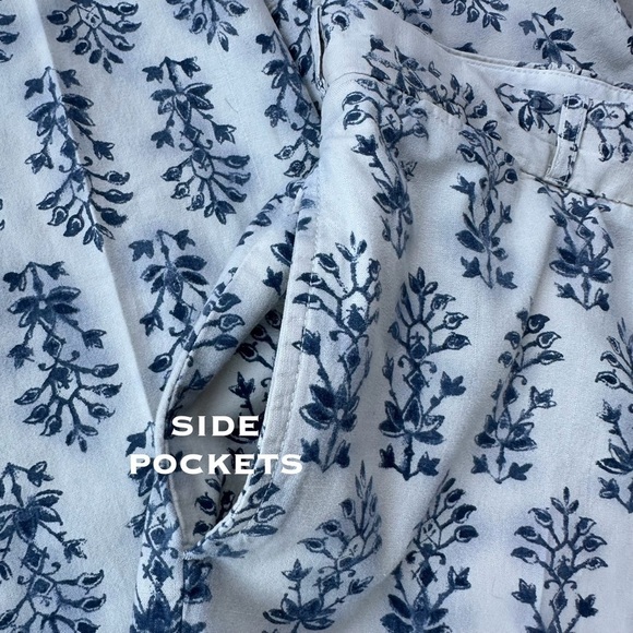 Vtg POLO Ralph Lauren Pants Mens 32 Blue / White Block Print Cotton - Picture 11 of 14